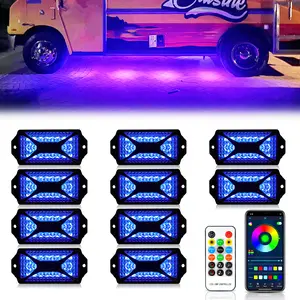 DREAMIZER 10 Pods 240 LED APP Control RGB Rock Lights For Jeep Off-Road Truck UTV Underbody Underglow Trail Rig Light Auto Decorative Lamp