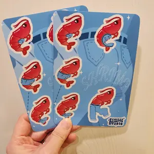 Shrimp Jeans Waterproof Vinyl Sticker Sheet