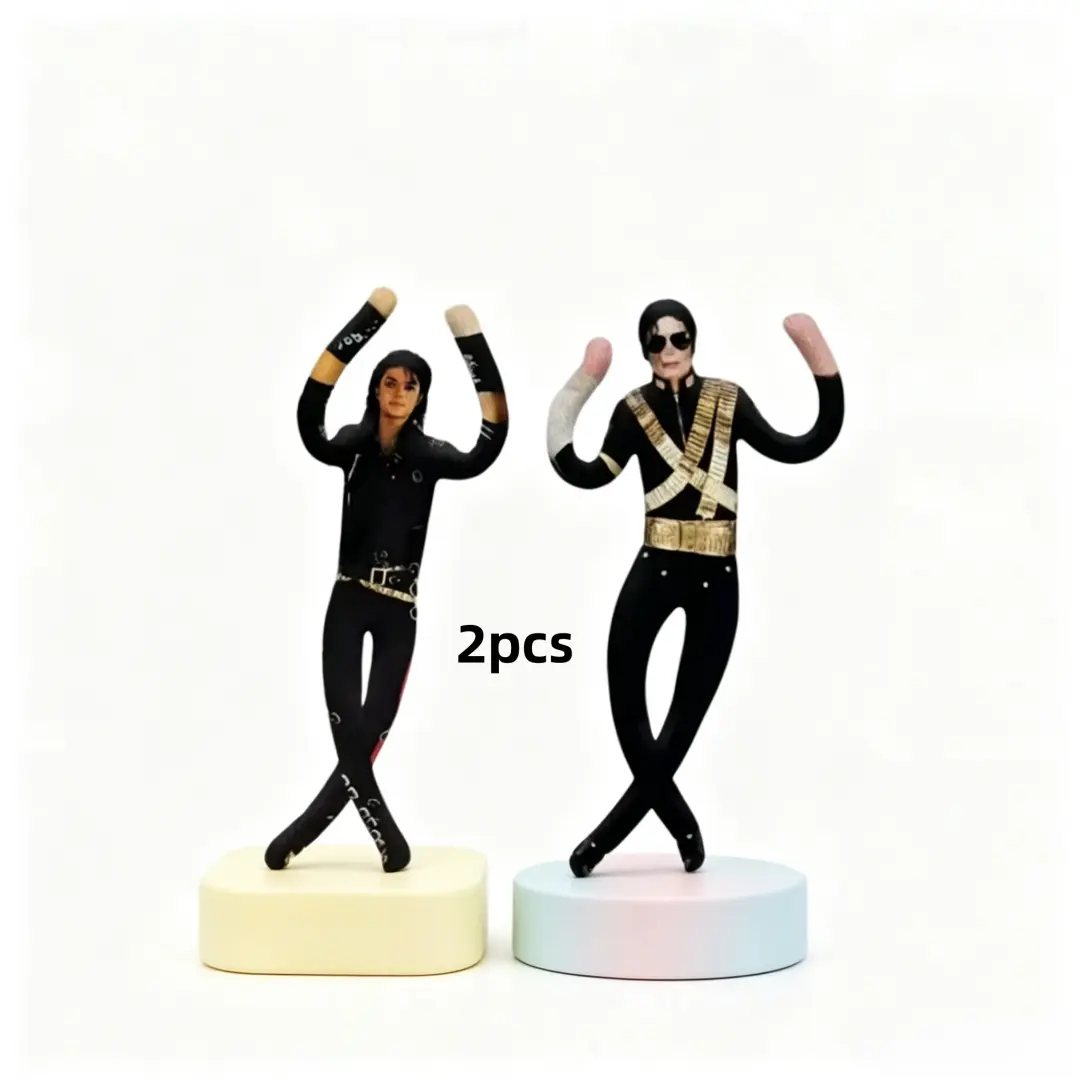 High Quality Articulated Michael Jackson Plush Doll,2pcs- Poseable MJ Figure Toy for Display,Exclusive King of Pop Collectible