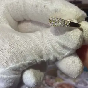 Dody- Vermeil Moissanite Double Row Ring Size 9