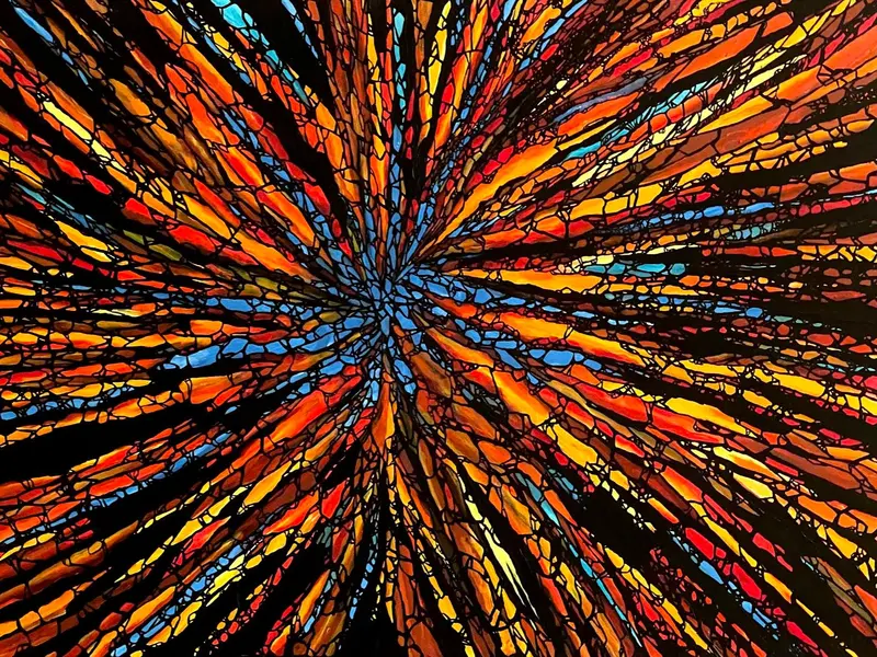 This is an untitled acrylic painting on canvas