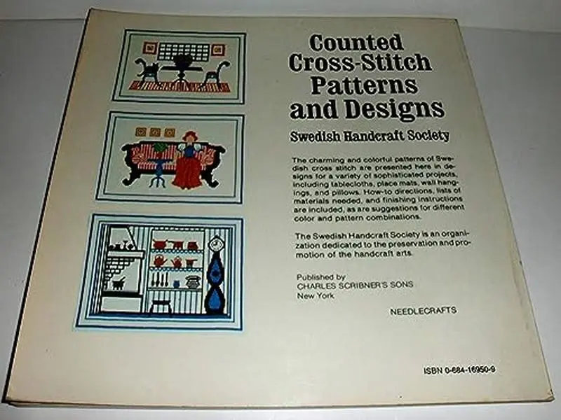 USED Book - Counted Cross-Stitch Patterns and Designs by Swedish Handcraft Guild Staff (Paperback) - english