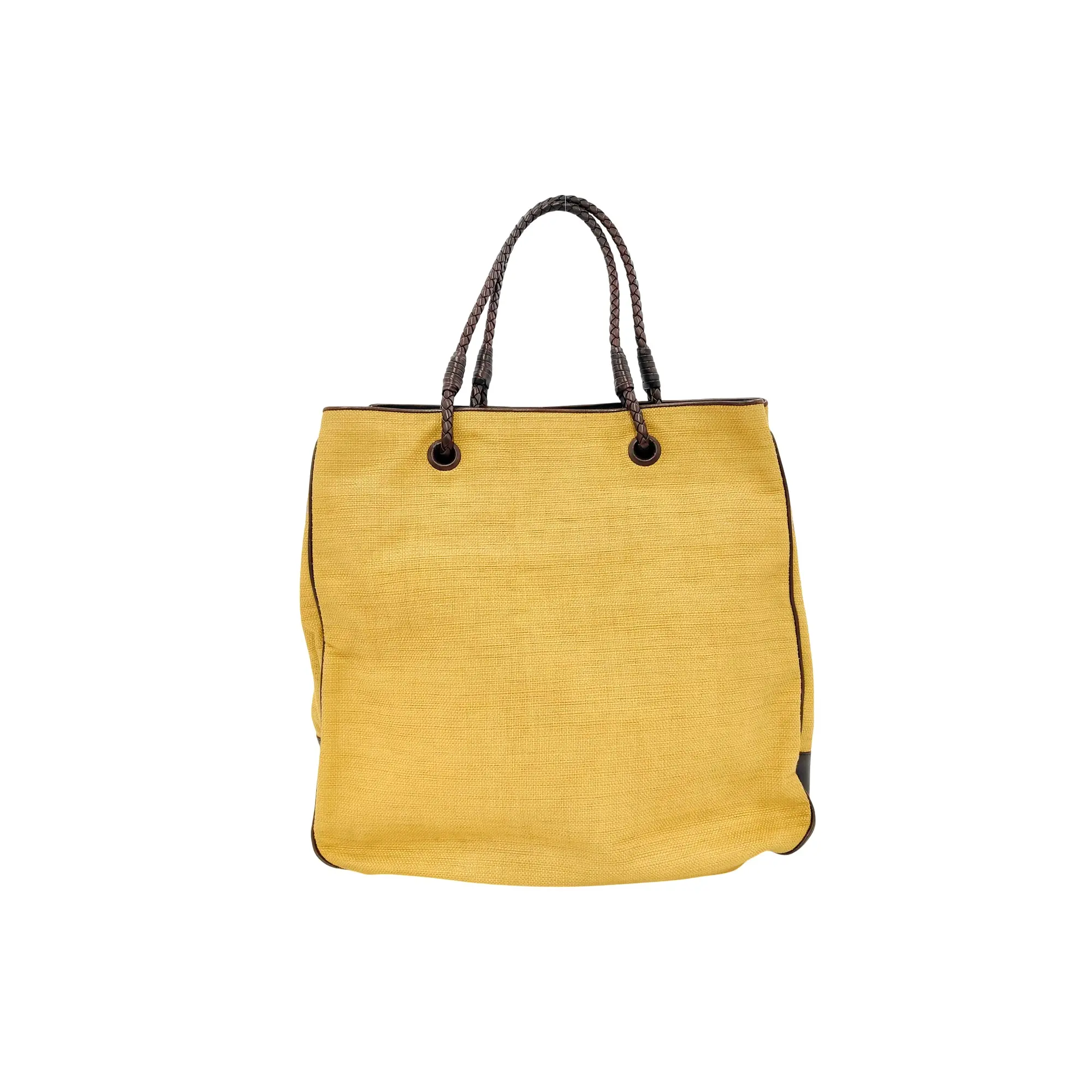 Pre-owned BOTTEGA VENETA straw Tote bags and Leather Intrecciato Handle Tote Bag (2260005344426)