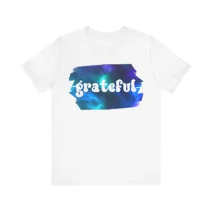 Grateful Retro | Positive T-Shirt | Hopeful gift | Unisex Jersey Short Sleeve Tee