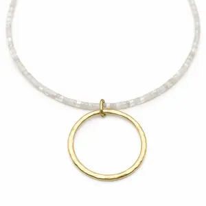 The Heishi "Big Gold" Necklace in Winter White