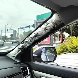 Jdm Car Interior A-Pillar Modification Kit, Universal Style Upgrade, Self-Adhesive Elastic Sticker, Magic Beauty Pattern, DIY Patch, Car Interior Decor, Decal For Cars