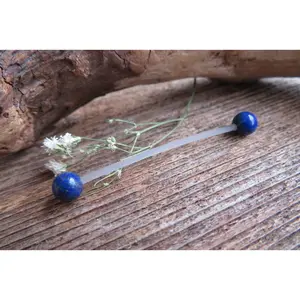 Lapis Lazuli Natural Stone Pregnancy Bio-flex Belly Ring