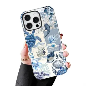 Blue Ocean World iPhone 17 Pro Max Silicone Frame Case for iPhone 13-17 Pro Max Shockproof Anti-drop Magsafe Protective Dustproof Magnetic for Girls Wireless Charging 360° Screen & Camera Protection