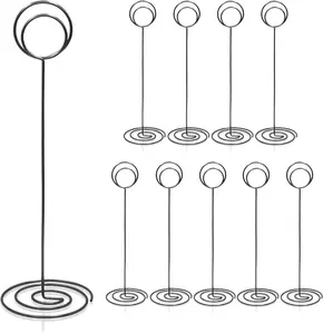 Table Number Holders 10Pcs - 8.75 Inch Place Card Holder Tall Table Number Stands for Wedding Party Graduation Reception Restaurant Home Photo Picture Office Memo (Matte Black) HomWanna