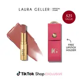 Laura Geller Jelly Balm Hydrating Lip Color + FREE Lipstick Holder with Mirror - Moisturizing Squalane & Vitamin E Formula for Soft Shiny  lip combo