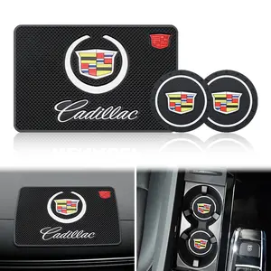 Vehicle Coaster Water Cup Slot Non-Slip Mat Dashboard Sticky PVC Anti-Slip Pad Interior Auto Accessories For Cadillac XT4 XLR Escalade GT4 CT5 ATS XT5 XT4 XT6 CT6 CTS XTS SRX BLS Car Accessories