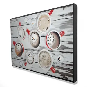 360 Stand 24x36 in. Artistic Holiday Hot Chocolate Gastronomy Food Print - Brown Frame Wall Art, Home Decor Decoration, Artwork, Ideal Gift for Home Supplies Enthusiasts, Room