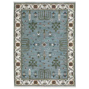 Sphinx by Oriental Weavers KKEI06100153ST 3 ft. 3 in. x 5 ft. Keira KEI06 Traditional Power Loomed Rectangle Area Rug, Blue