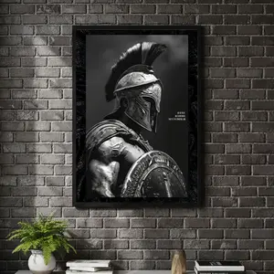 [ ART UNFRAMED - SALE UP TO 45% ] The Spartan - Black And White Original Art Poster