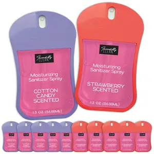 INCREDIBLY CLEAN 12-Pack Cotton Candy & Strawberry Scented Moisturizing Sanitizer Spray for Everyday Use Dual Purpose Hand Care