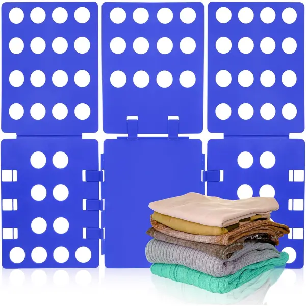 Blue T-Shirt Folder - Durable Plastic Folding Board for Adults - Easy & Fast Clothes Organizer - Stable Laundry Helper - 23.6"L x 22.4"W