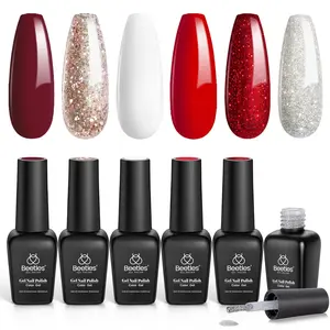 Beetles Advent Calendar 2025 6 Pcs Glitter  Gel Nail Polish Set Gift for Women Girls