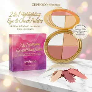 Highlighter, Eyeshadow, and Blush Palette  An Eye, Cheek, and Contour Combination Kit  Sculpting Palette Set for Creating Defined Facial Contours