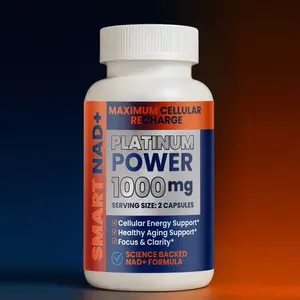 SMARTNAD+ Platinum Power 1000mg - Maximum Cellular Recharge Formula for Energy Support & Focus Clarity - Science Backed NAD+ Supplement