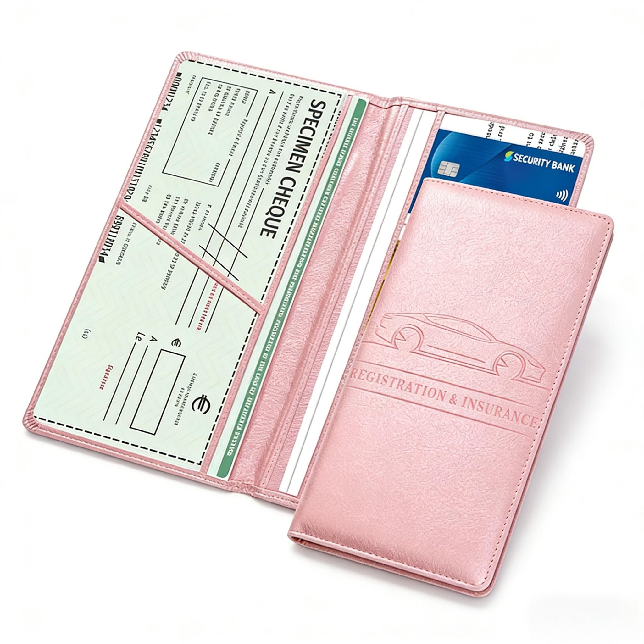 Car Registration & Insurance Card Holder, Magnetic Closure Vehicle Organizer, Car Essential Document Wallet, Spring Gift, for Pokemon Cards Holder, Compact Car Accessories, Essential for Owners