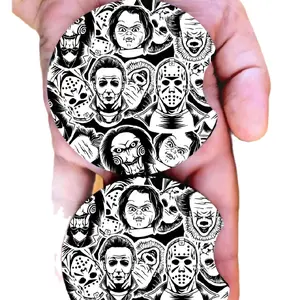 Black&White Horror Car Coaster - Car Decor - Car Accessory