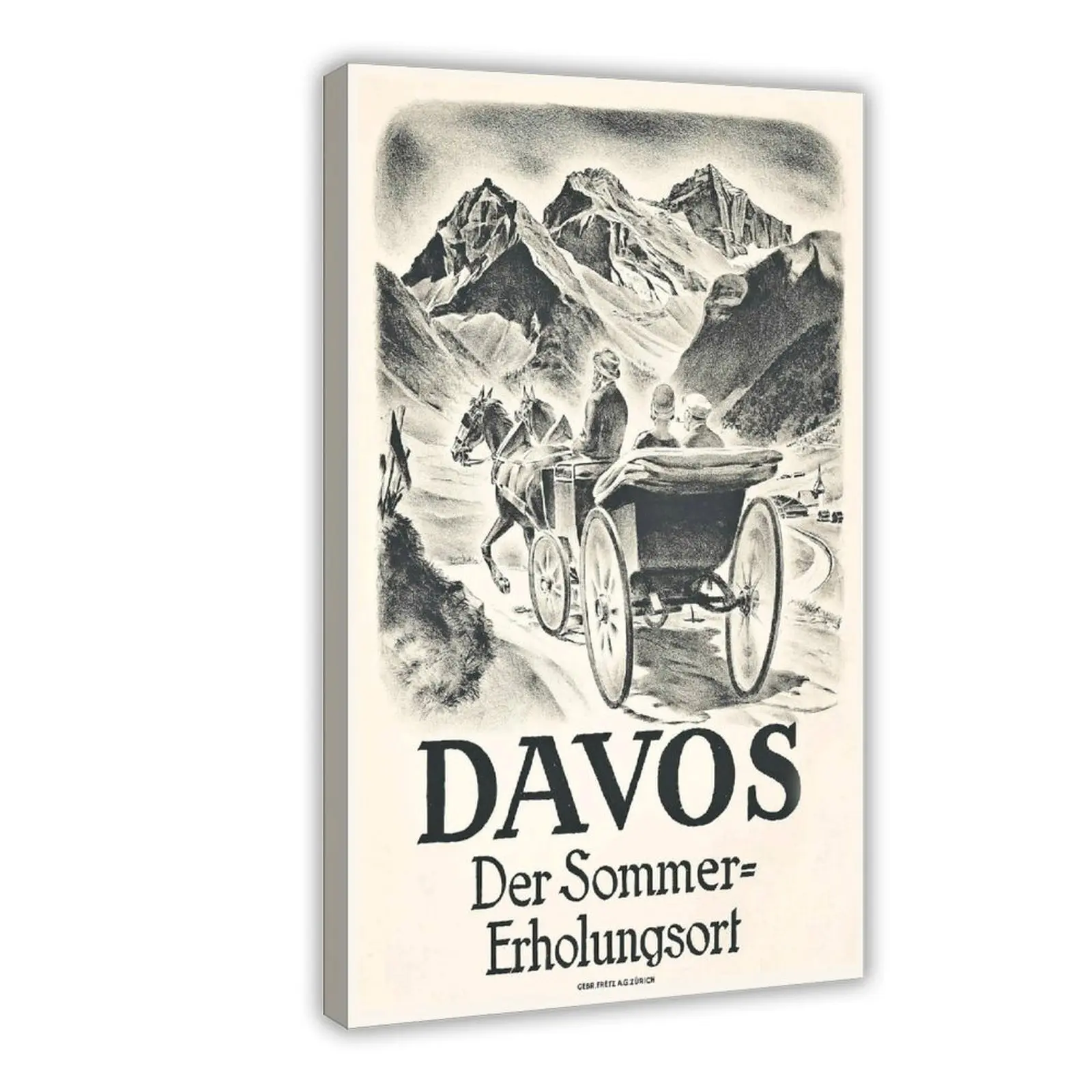 Davos Switzerland Summer Health Resort Vintage Travel Canvas Poster Wall Art Decoration For Home Bedroom Office Living Dorm Room Decor Boys Girls Gift