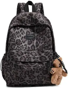 Fashion Cheetah Backpack Shoulder Bag, Trendy y2k Design Daypack Bookbag Leopard Print Coquette Purse Women Men Daily (Purple)