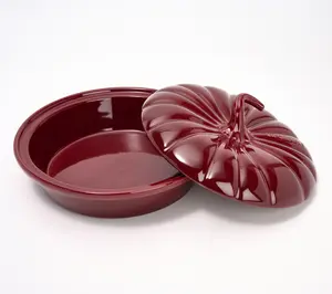 Le Creuset 9" Figural Stoneware Pumpkin Baker w/ Lid