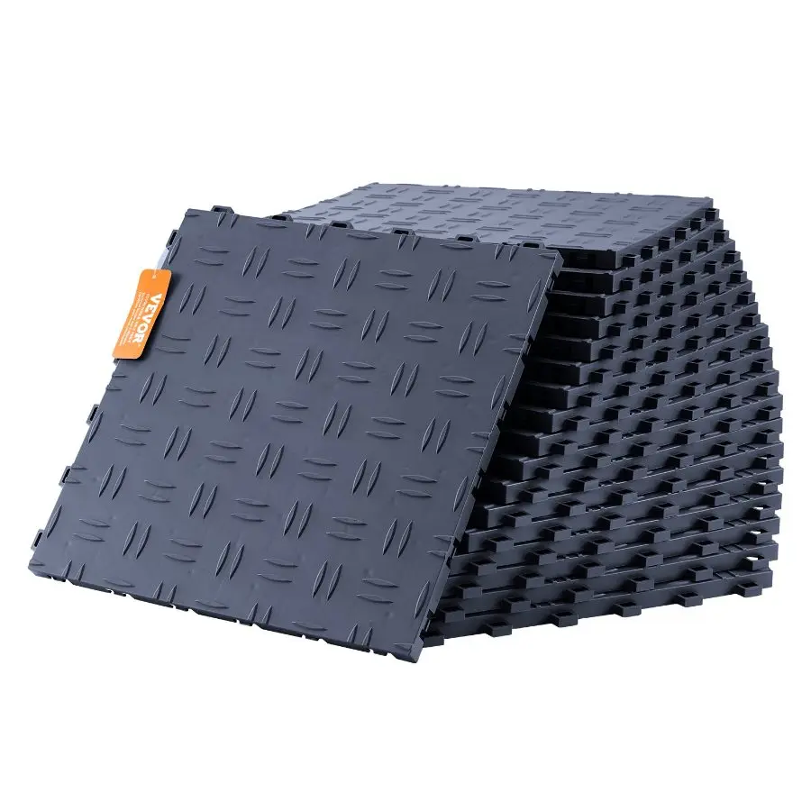【Summerfinds】 Graphite Gray Garage Flooring Tiles, 12x12 in Interlocking Tiles (25-Pack), 0.53 in Thick Non-Slip Double-Sided Texture, for Garages, Basementsdealsforyoudays