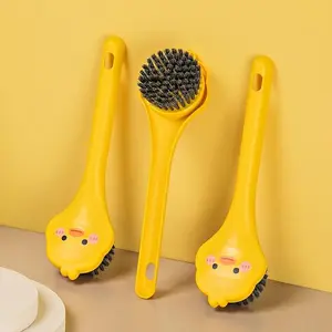 Cute Duck Design Dish Brush, 1 Count Built-in Scraper Dish Brush, Sturdy Scrub Brush for Tough Messes, Kitchen Cleaning Brush