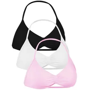 Women's Solid Color Strappy Sports Bra, Breathable Comfortable Backless Padded Impact Strappy Bra, Quick Drying Running Fitness Sports Bra