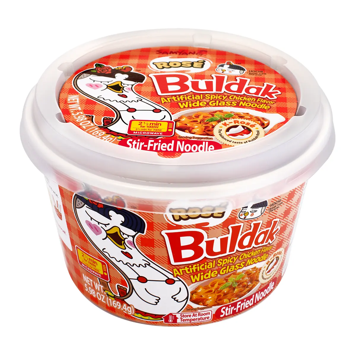 Samyang Rose Buldak Glass Noodles, 5.98 oz Creamy Spicy Buldak Ramen, Instant Noodle Pack, Savory Chewy Asian Pantry Food, Buldak Ramen Noodles Samyang Rose Buldak Glass Noodles, 5.98 oz Creamy Spicy Buldak Ramen, Instant Noodle Pack, Savory Chewy Asian Pantry Food, Buldak Ramen Noodles