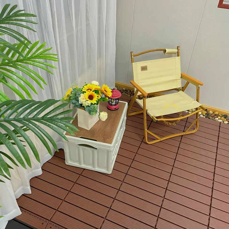 44 Pcs Interlocking Deck Tiles Easy Quick Installation Easy to Install Easy to Clean Suitable for Porch Poolside Outdoor Indoor Balcony Backyard Flooring