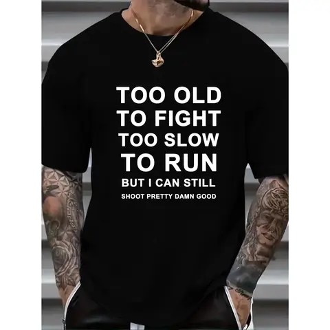 Plus Size Mens Crew Neck Short Sleeve T-Shirts - Breathable Slight Stretch Polyester Fabric, Random Letter Print, Trendy Summer Tees for Big & Tall Guys - Perfect for Casual Street Style, Spring, Summer, and Fall Seasons