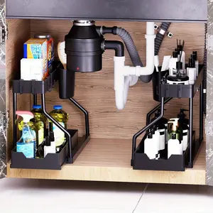 Multi-Layer Pull-Out Storage Rack Kitchen Cabinet Organizer