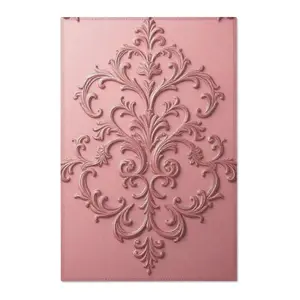 Matte Mauve Damask Area Rugs