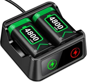 BEBONCOOL Xbox One Controller Battery Pack, 2x4800mWh Fast Charging USB Xbox Rechargeable Battery Pack Charger Station for Xbox Series X|S/Xbox One/Xbox One S/Xbox One X/Xbox One Elite Controller