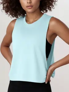 New Women's Loose-Fitting Sleeveless Gym Top, Comfortable Breathable Ice-Feeling Fabric for Yoga and Running, Casual Workout Wear for All Seasons