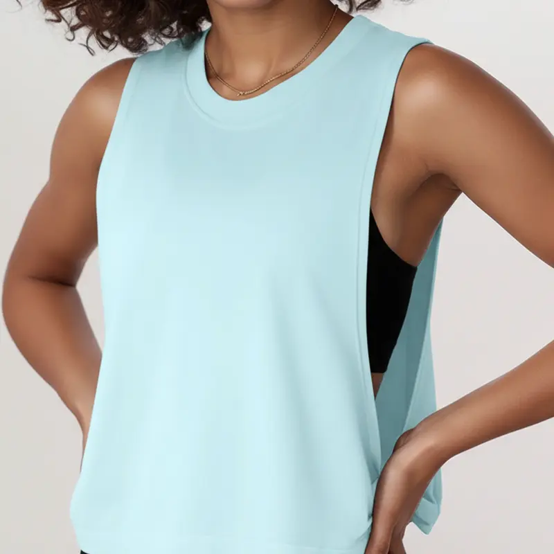 New Women's Loose-Fitting Sleeveless Gym Top, Workout Tops, Comfortable Breathable Ice-Feeling Fabric for Yoga and Running, Casual Workout Wear for All Seasons, Athletic Workout Clothing Sleeveless Activewear, Fitness Wear, Fitness Apparel