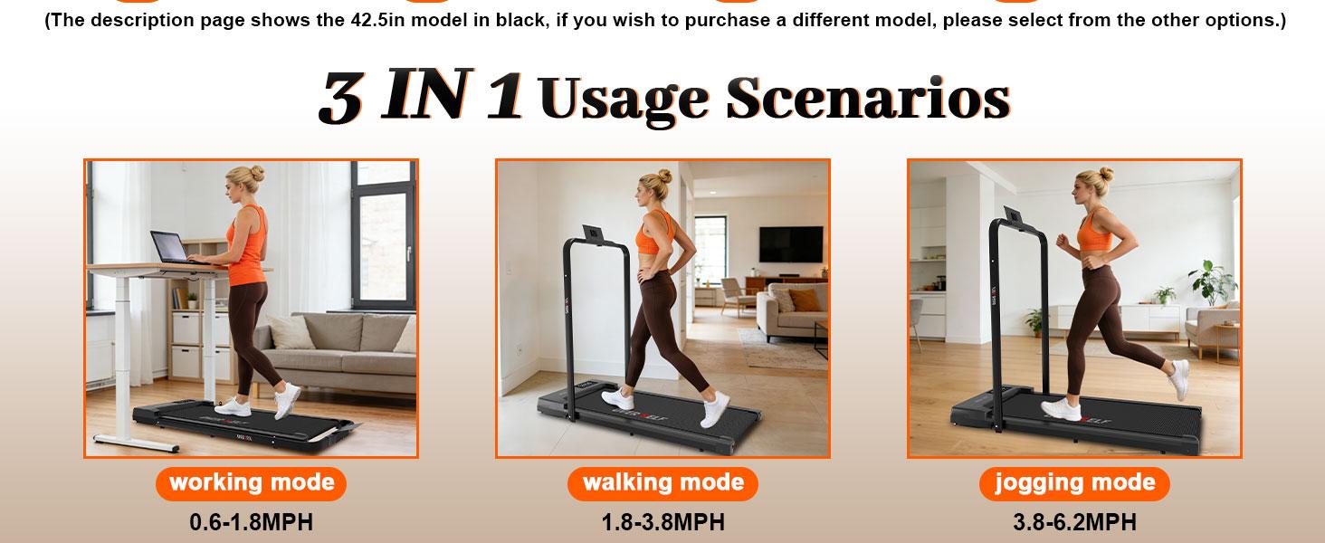 OVER SELF Walking pad Treadmill, 6.2MPH Portable Folding Treadmill with Handle Remote Control, Under Desk Treadmill Easy Storage Home Gym Fitness Equipment Workout Gear