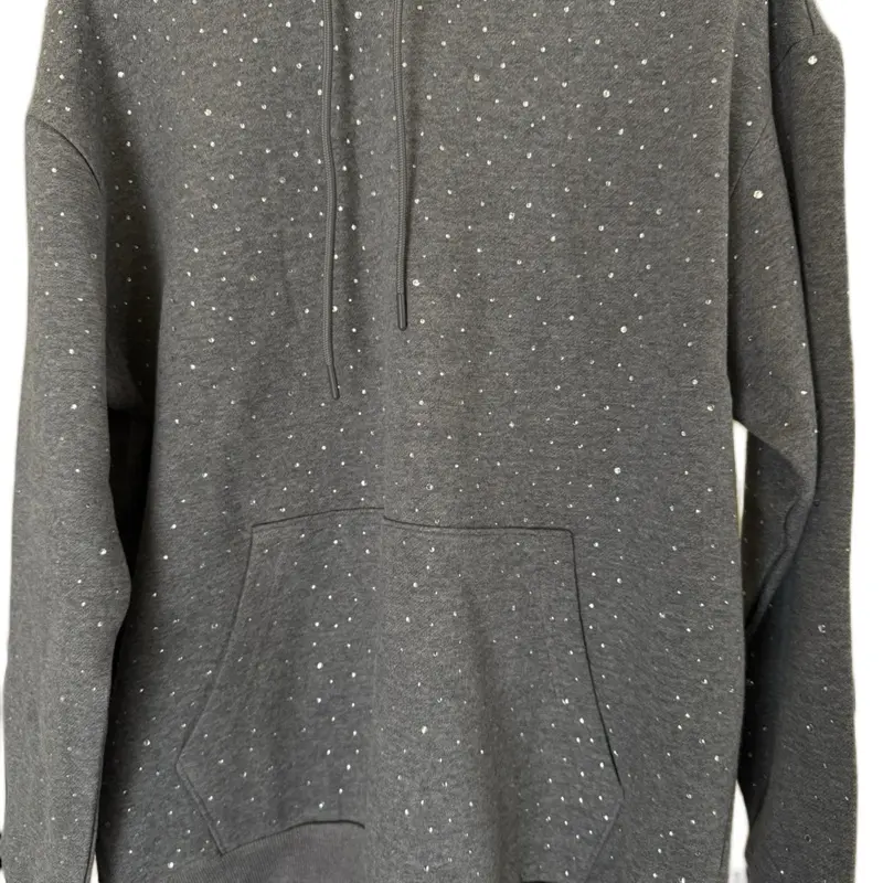 Hoodie Full Cristal 100% Cotton with Embedded Stones for Enhanced Durability and Comfort