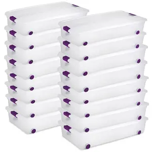 Sterilite 60 Quart ClearView Latch Lid Wheeled Underbed Storage Tote, (12/16 Pack)