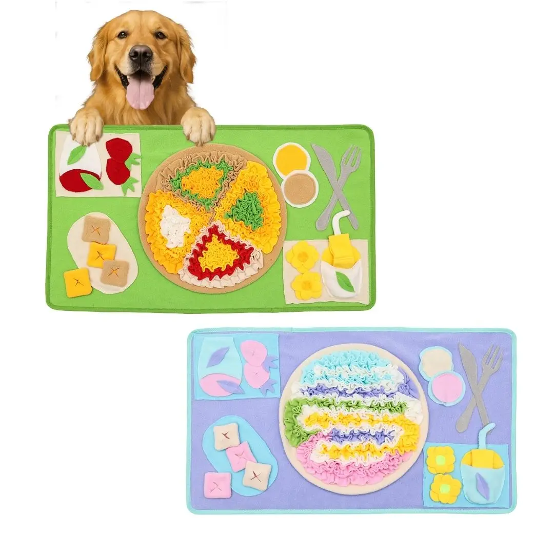 Pizza-Themed Snuffle Mat for Dogs & Cats – Interactive Nosework & Foraging Toy with Hidden Treat Pockets – Slow Feeder, Mental Stimulation, Washable, Chew-Resistant, Non-Slip – Halloween Gift for Pets of All Sizes squeaky  toys  dog