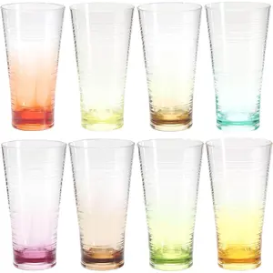 8- Ombre Tumbler Set, 20oz Plastic Drinking Glasses, Assorted Colors, Shatterproof  Drinkware, Large Stackable Cups for Patio, Pool, , Everyday Use, Top-Rack Dishwasher Safe