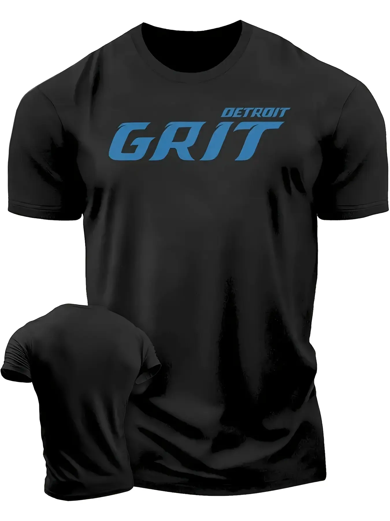 Men' Detroit Grit T T Shirt Breathable Athletic Gym Workout Tee Suitable for Running Gym Casual Wear Regular Fit Crew Neck Short Sleeve T Shirt with Slight Stretch Year Round Care (H Breathable Sweat Wicking and Soft Suitable for Daily Commutes