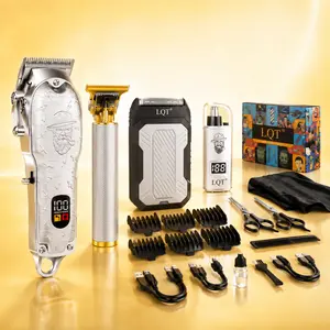 LQT 5-in-1 Professional Hair Clipper Kit for Men - Cordless Barber Set with Trimmer, Shaver, Nose Hair Trimmer & Adjustable Guards