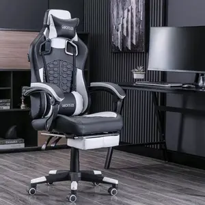 WOTSTA Gaming Chair, White | Ergonomic, High Back, Headrest, Lumbar Support, Rac