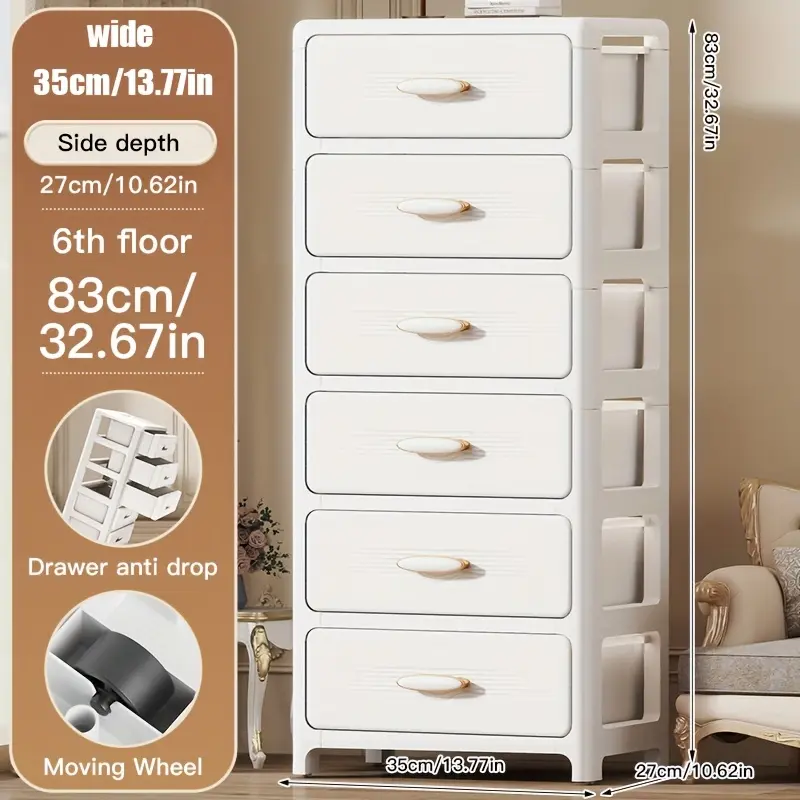 Heavy Plastic Storage Cabinet with Doors - Stackable Multi-Functional Storage Shelves, Easy to Move, Drawer, Modern White and Gold Design, Spacious Shelving Unit for Organizing in Homes, Offices, Game Rooms - Durable Plastic Construction
