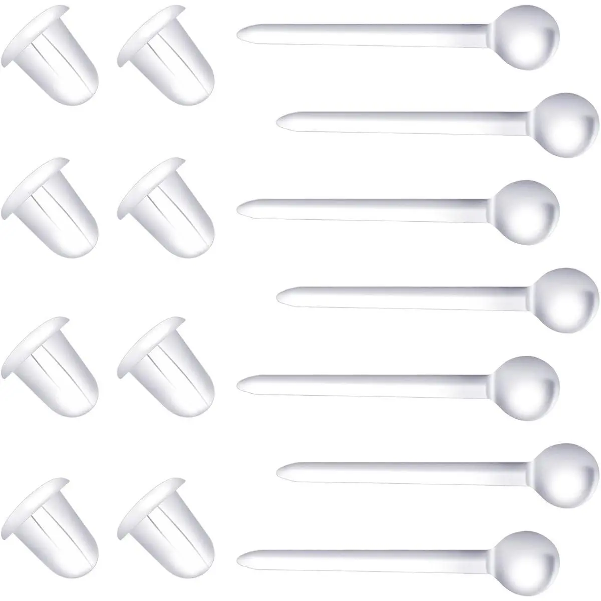 Plastic Earrings,Clear Earrings for Work and Earring Backs 200Pcs  Comfortable Earrings for Men&Women Silicone Earrings Clear Stud Earringsu2026