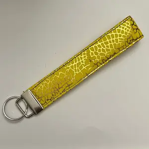 Yellow  foiled Dragonfly Wing key fob